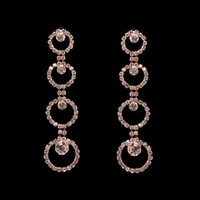 CIRCLE DANGLE STONE POST EARRING