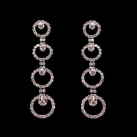 CIRCLE DANGLE STONE POST EARRING