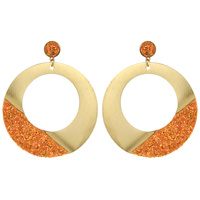 RND METAL POST EARRING W.GLITTER