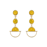 RND 3 TIER DROP GLITTER EARRING
