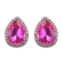 LRG DROP RHINESTONE TRIM EARRING