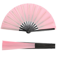 GLITTER FABRIC FOLDING HAND FAN