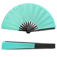 GLITTER FABRIC FOLDING HAND FAN