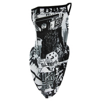 BLACK & WHITE COMIC BOOK PRINT FACE TUBE SCARF MASK W/EAR LOOPS