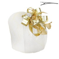 LOOPY SATIN BOW W/FEATHER FASCINATOR