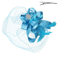 LOOPY SATIN BOW W/FEATHER FASCINATOR
