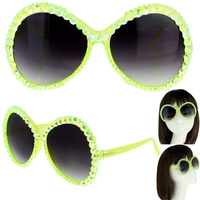 SPARKLING RHINESTONE ROUND SUNGLASSES