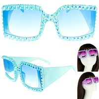 SPARKLING RHINESTONE SQUARE SUNGLASSES