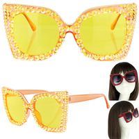 SPARKLING RHINESTONE CAT EYE SUNGLASSES