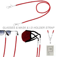 RHINESTONE GLASSES, MASK, ID HOLDER STRAP