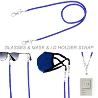 RHINESTONE GLASSES, MASK, ID HOLDER STRAP