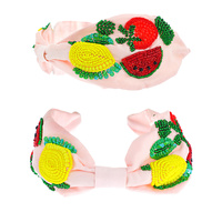 TROPICAL FRUIT BEAD MIX KNOTTED HANDMADE HEADBAND