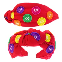 LETTER "S" MULTICOLOR CANDY KNOTTED HANDMADE HEADBAND