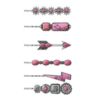 6-PIECE TURQUOISE SEMI STONE HAIR PIN SET