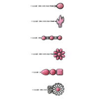 6-PIECE TURQUOISE SEMI STONE HAIR PIN SET