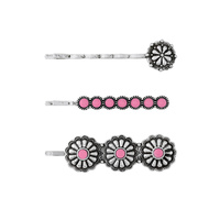 3-PIECE TURQUOISE SEMI STONE HAIR PIN SET