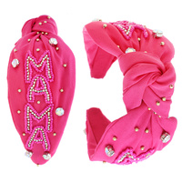 MAMA JEWELED BEADED KNOTTED MOTHER'S DAY FABRIC