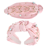 "MAMA" JEWELED BEADED KNOTTED MOTHER'S DAY FABRIC  HEADBAND