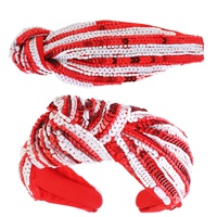 GAME DAY  TEAM STRIPES SEQUIN EMBELLISHED KNOTTED HEADBAND