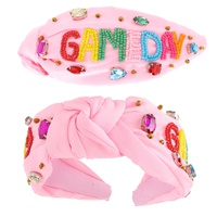 MULTICOLOR GAME DAY BEADED KNOTTED HEADBAND