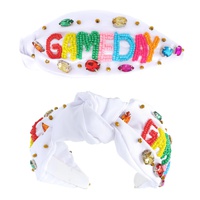 MULTICOLOR GAME DAY BEADED KNOTTED HEADBAND