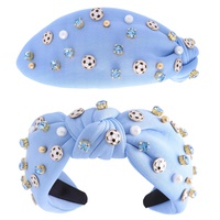 JEWELED GAME DAY SOCCER KNOTTED HEADBAND