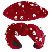 JEWELED GAME DAY BASEBALL KNOTTED HEADBAND