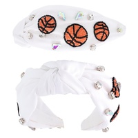 GAME DAY BEADED BASKETBALL KNOTTED HEADBAND