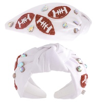 GAME DAY BEADED FOOTBALL KNOTTED HEADBAND