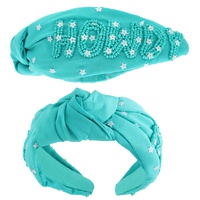 WESTERN HOWDY BEADED TOP KNOTTED HEADBAND