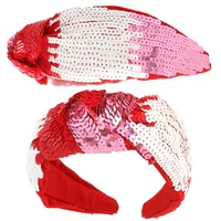 VALENTINE TRICOLOR SEQUIN TOP KNOTTED HEADBAND