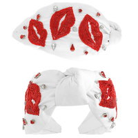 VALENTINE'S DAY LIPS PATTERN BEADED HEADBAND