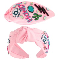 WESTERN HOWDY TURQUOISE TOP KNOTTED HEADBAND