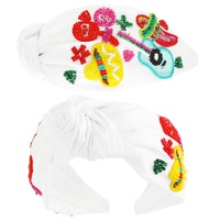 CINCO DE MAYO BEADED TOP KNOTTED HEADBAND