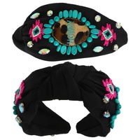 WESTERN HOWDY TURQUOISE TOP KNOTTED  HEADBAND