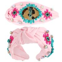 WESTERN HOWDY TURQUOISE TOP KNOTTED  HEADBAND