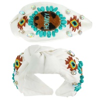 WESTERN HOWDY TURQUOISE TOP KNOTTED  HEADBAND