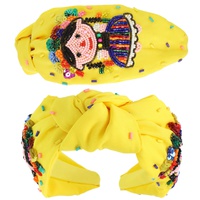 FIESTA MEXICAN GIRL BEADED TOP KNOTTED HEADBAND