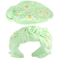 FLORAL PEARL BEAD MIX TOP KNOTTED HEADBAND