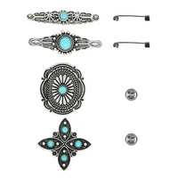 4 PACK WESTERN ASSORTED BROOCH PIN SET