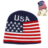 UNISEX PATRIOTIC USA FLAG WINTER KNITTED BEANIE