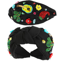 CINCO DE MAYO BEADED TOP KNOTTED HEADBAND
