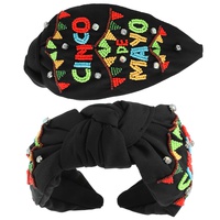 CINCO DE MAYO BEADED TOP KNOTTED HEADBAND