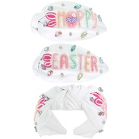 HOPPY EASTER PASTEL BEADED TOP KNOTTED HEADBAND