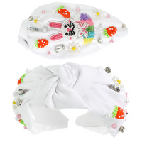 FLORAL EASTER BUNNY BEADED TOP KNOTTED HEADBAND