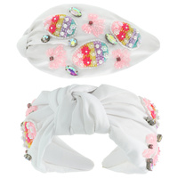 EASTER EGG HUNT BEADED TOP KNOTTED HEADBAND