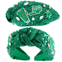 NUMBER 1 TOP KNOTTED JEWELED BEADED HEADBAND