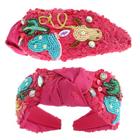 WESTERN SEQUINS EMBELLISHED TOP KNOTTED HEADBAND