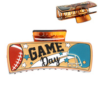 FOOTABLL "GAME DAY" LEATHER HAIR CLAW CLIP