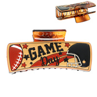 FOOTABLL "GAME DAY" LEATHER HAIR CLAW CLIP